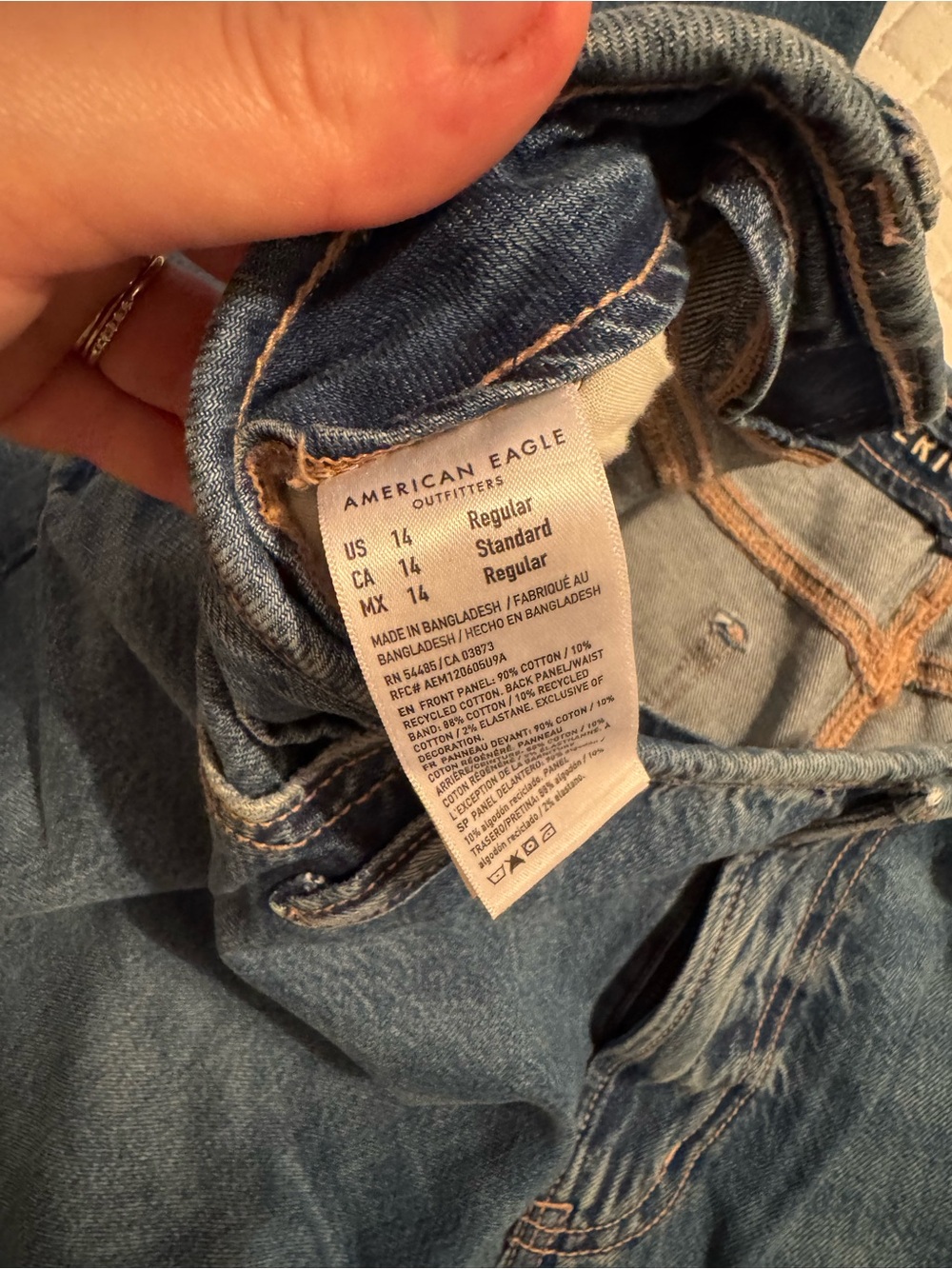 American Eagle Wide-Leg High-Rise Blue Jeans - Picture 4 of 5